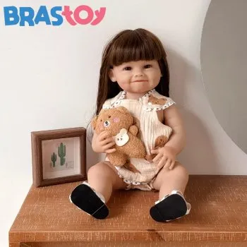 Brastoy Bebê Reborn Boneca Silicone Menina 48cm Original - imagem 1